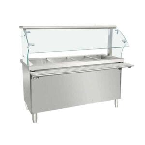 Bàn giữ nhiệt bán thức ăn mặt kính