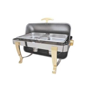 全翻盖全钢双格餐炉